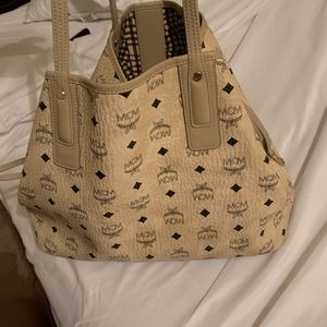 Authentic Beige MCM Medium Tote